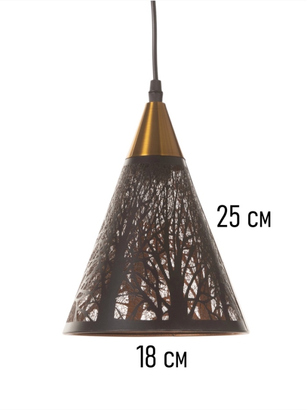 Светильник "Рэдклифф" (Деревья) 1х40Вт Е27 черный 18х18х26+100см