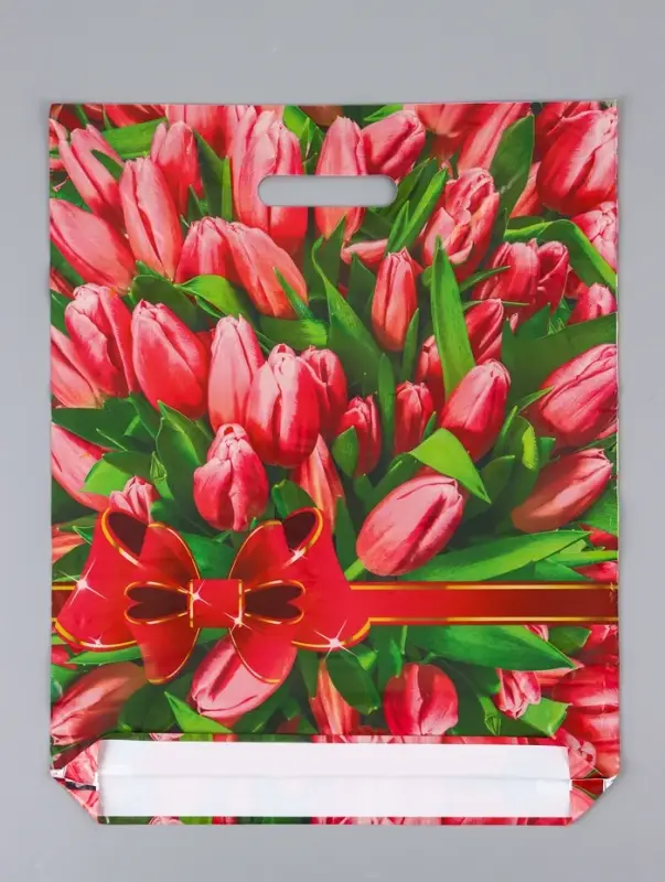 Пакет &laquo;Атласный бант&raquo;, полиэтиленовый с вырубной ручкой, 37&times;46 см, 30 мкм