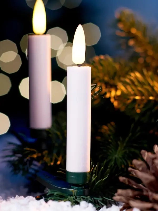 Светодиодные &laquo;Свечи на прищепках&raquo; 10 см, набор 10 шт, 10 LED, от батареек АААх10, пульт, свечение тёплое белое