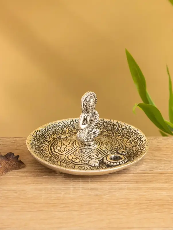 Подставка под благовония "Будда в позе лотоса" алюминий 11х11х7 см