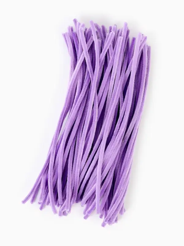 Синельная проволока, набор 100 шт, размер 1 шт 30х0,8 см, цвет сиреневый