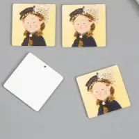 Декор для творчества акрил "Дама в шляпке" 0,2х3,5х3,5 см