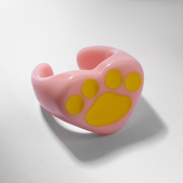 Кольцо "Лапка", цвет розово-жёлтый, безразмерное