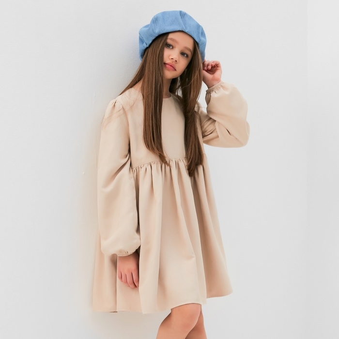 Платье для девочки MINAKU, бежевое, рост 116 см