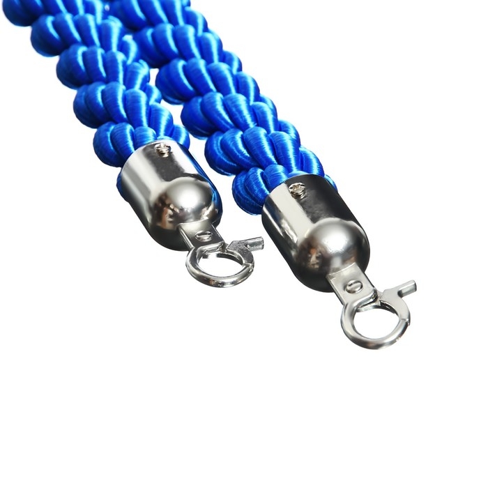 Канат плетеный оградительный 1.5м, серебрянный наконечник, синий