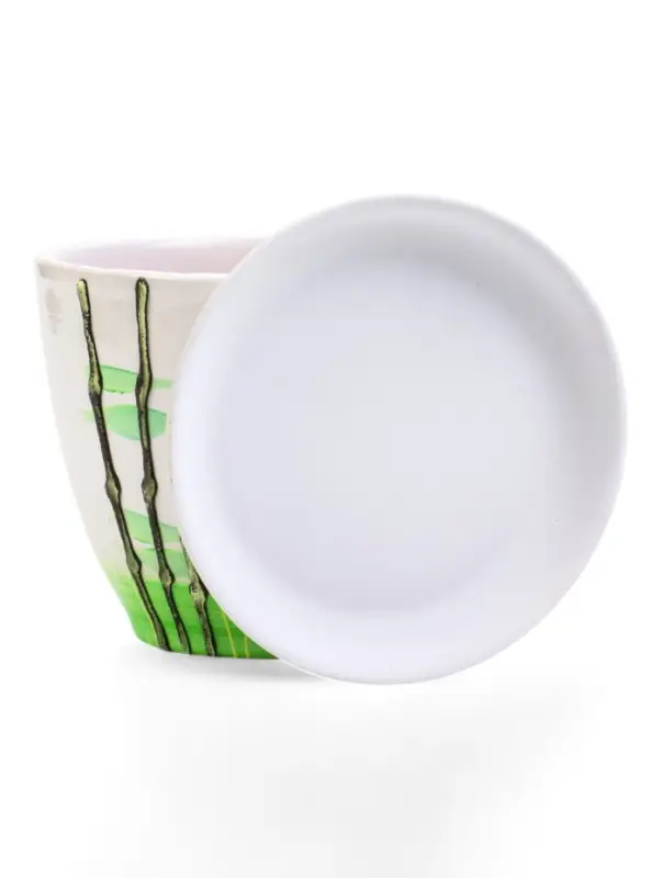 Горшок цветочный поддоном  1 л,  керамика, Азия (М)