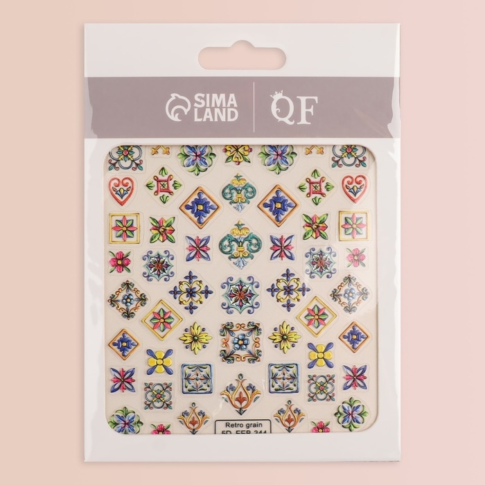 Наклейки для ногтей &laquo;Ажур&raquo;, объёмные, разноцветные