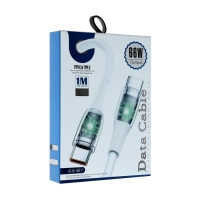 Кабель, 3 А, Type-C - Type-C, 66 W, прозрачный, TPE оплётка, 1 м, белый Кабель, 3 А, Type-C - Type-C, 66 W, прозрачный, TPE оплётка, 1 м, белый