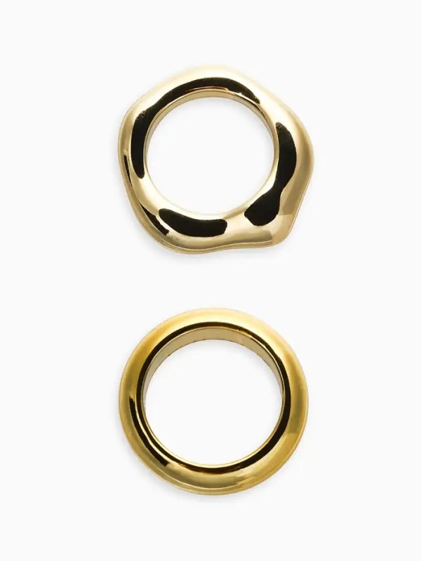 Кольцо пластик &laquo;Стиль&raquo;, набор 2 шт. размер 17, цвет золото