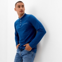 Футболка с дл. рукавом мужская MINAKU цвет синий, р-р 44