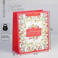 Пакет подарочный ламинированный, упаковка, &laquo;Любимому воспитателю&raquo;, ML 27 х 23 х 11.5 см