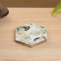 Подставка под горячее (набор 4 шт) "Листья" дерево манго 15х13х5 см