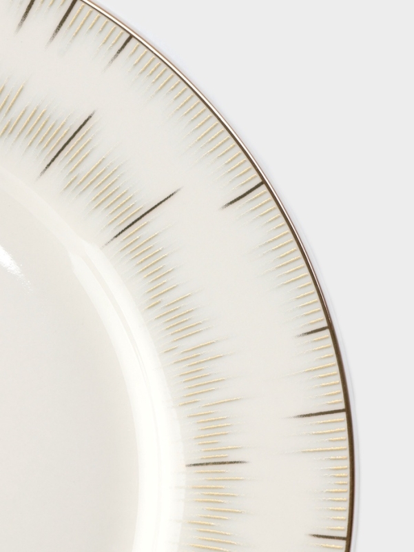Тарелка WY Golden rays, d=20 см, фарфор, белая