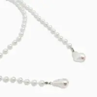Бусы "Нить жемчуга" №8 с подвесами, L=120см, цвет белый в серебре
