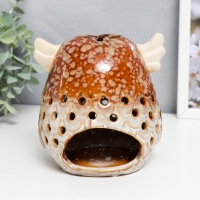 Подсвечник керамика на 1 свечу "Лесной филин" 15х12х12 см