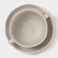 Бульонница Magistro "Potter" 255мл 15х2 цвет светло-серый с блюдцем