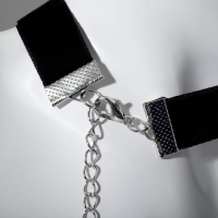 Чокер &laquo;Стразинка&raquo; круг в огранке, цвет белый в серебре, 33 см