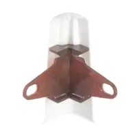 Угол наружный (внешний) с крепежом для плинтуса &laquo;Деконика&raquo;, 85 мм, цвет 001-G белый глянцевый