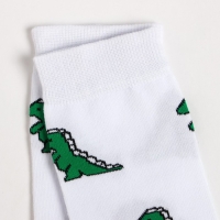 Носки &laquo;Динозаврики&raquo;, цвет белый, размер 25-27 (40-42)