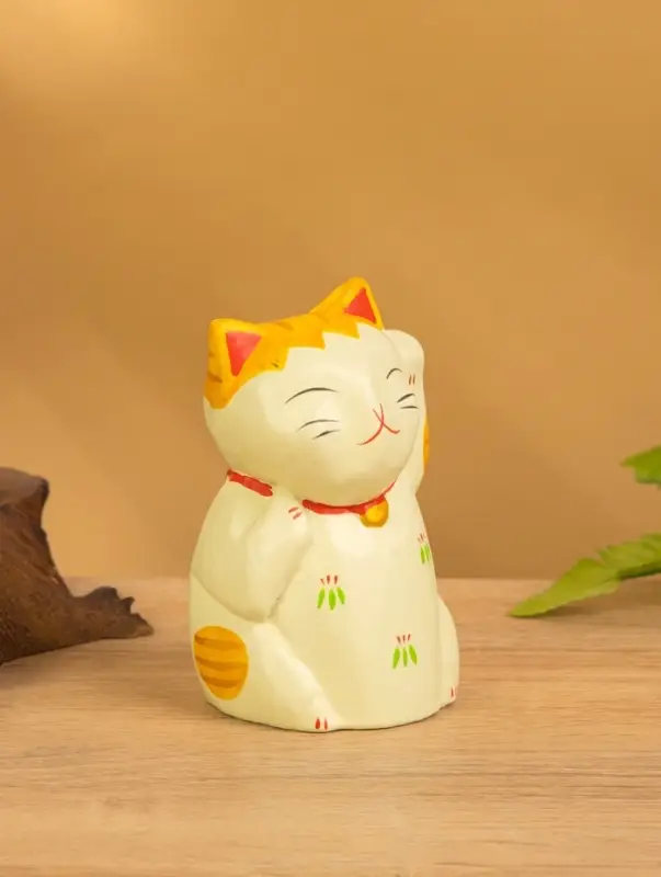 Сувенир &laquo;Кошка Неко&raquo;, 6&times;6&times;11 см, дерево, оранжевый