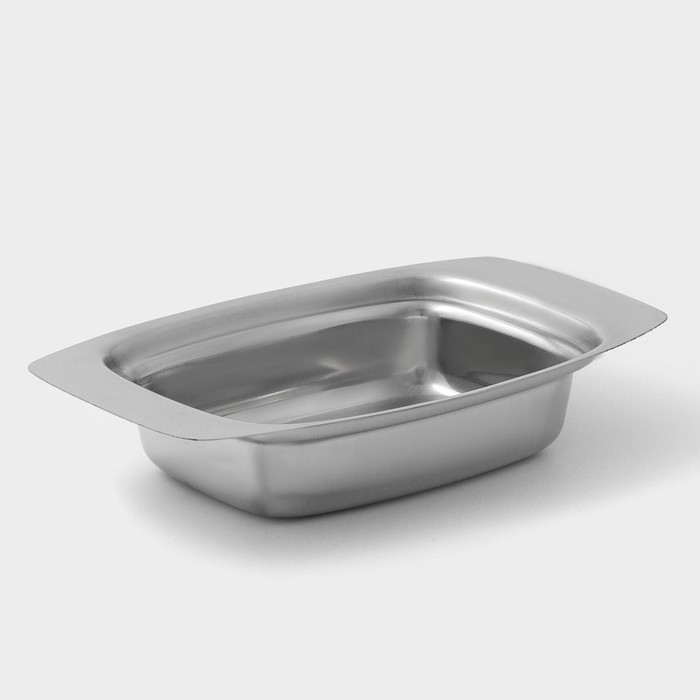 Маслёнка из нержавеющей стали Доляна, 19,5&times;12 см, цвет хромированный