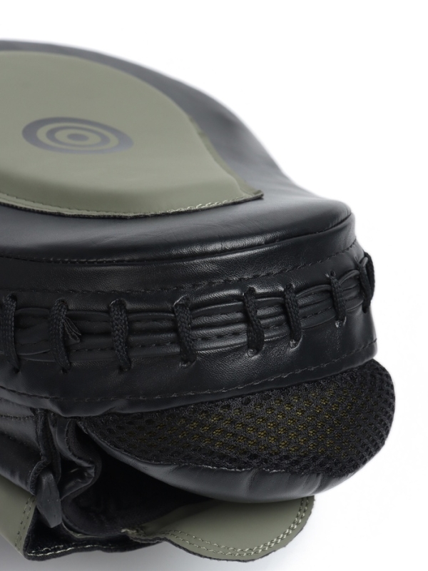 Лапы боксёрские изогнутые FIGHT EMPIRE, GEL-TECH, ПУ, чёрно-зелёные, пара