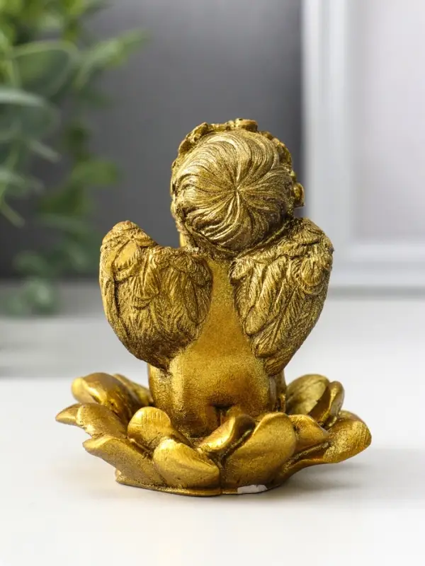 Фигура &laquo;Ангел на цветке&raquo;, 8.5&times;7.5&times;7 см, золото