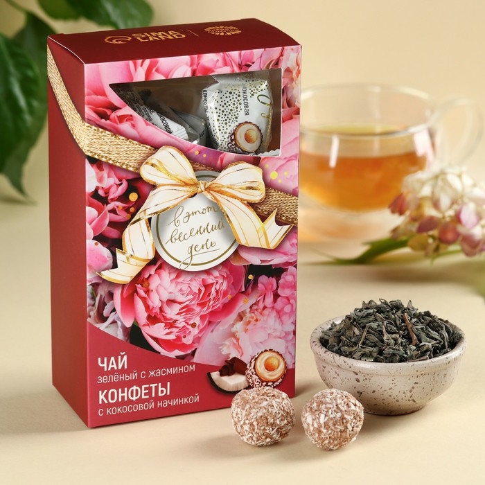 Подарочный набор &laquo;Весенний день&raquo;: чай 50 г, конфеты 100 г