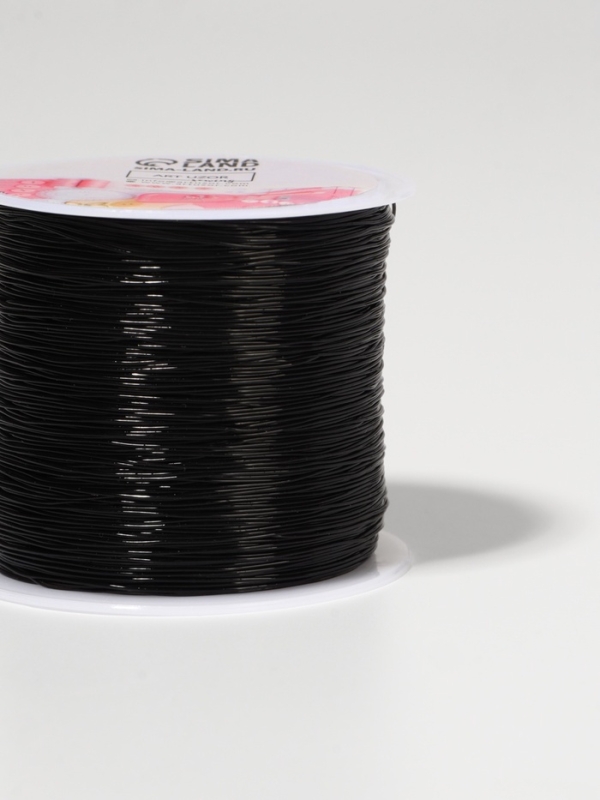 Нить для плетения 100±1м d0,4мм эластичная силикон чёрный АУ Нить для плетения 100±1м d0,4мм эластичная силикон чёрный АУ