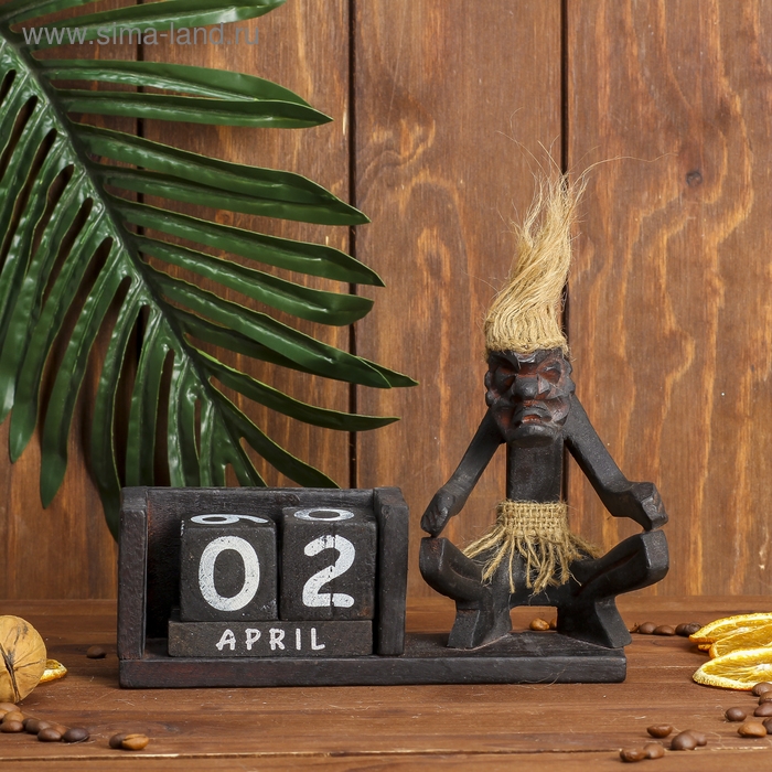 Сувенир дерево календарь "Абориген" 14х20х8 см  МИКС