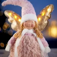 Фигура текстиль &laquo;Кукла в сером&raquo; 70 см, 6 LED, AG10x3 (в компл.), Т/БЕЛЫЙ