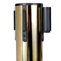 Стойка ограждения зол с вытяжной лентой-470см КРАСНАЯ,высота-90см,d- 8см,напольный d-35см