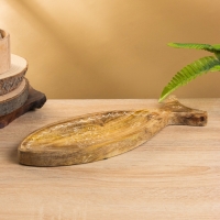 Блюдо в форме рыбки "Пряник" дерево манго 32х11,5х2 см