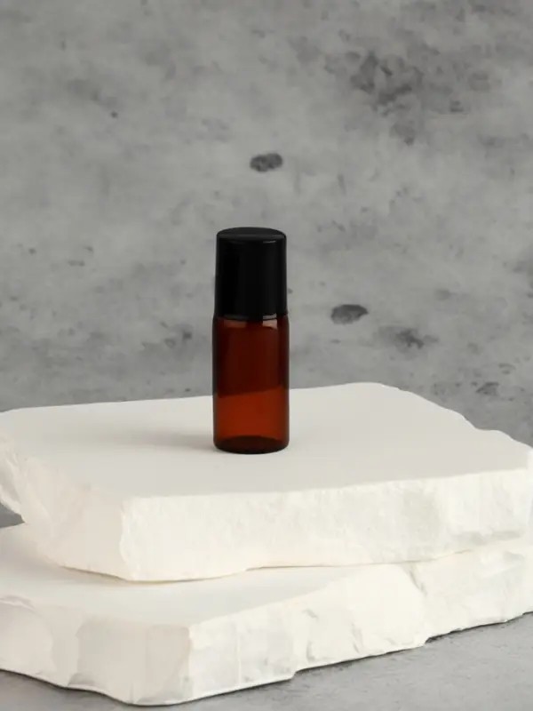 Флакон для парфюма, со стеклянным роликом, 3 мл, коричневый, чёрный