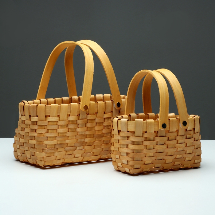 Набор корзин плетеных, 26x16,5x12/25 см, 19x12x10/20 см, 2 шт, секвойя