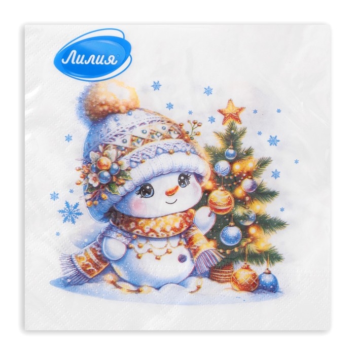 Новогодние салфетки бумажные Лилия «Няшка», 2 слоя, 33х33 см, 20 шт Новогодние салфетки бумажные Лилия «Няшка», 2 слоя, 33х33 см, 20 шт