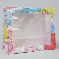 Пакет подарочный крафтовый с пластиковым окном, упаковка, &laquo;Поздравляю&raquo;, 31 х 26 х 10 см