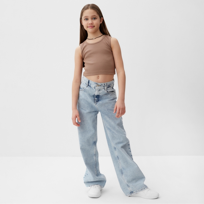 Топ для девочки MINAKU, цвет коричневый, рост 128 см