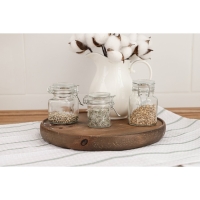 Банка для хранения сыпучих Доляна &laquo;Овал&raquo;, 100 мл, 5.5&times;9 см, с бугельным замком, стекло