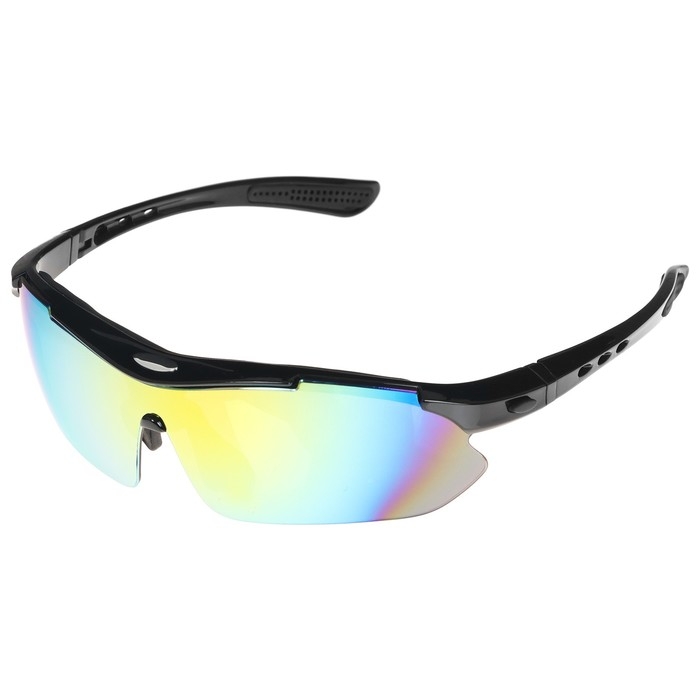 Очки велосипедные со сменными линзами в кейсе, цвет чёрный Очки велосипедные со сменными линзами в кейсе, цвет чёрный