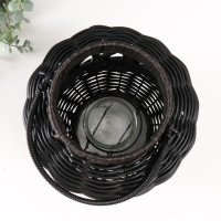 Подсвечник пластик "Фонарик. Корзинка" чёрный 30х21х21 см