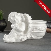 Декоративное кашпо для цветов, &laquo;Спящий ангел&raquo;, 650 мл, 15&times;18.5&times;31 см, гипс, белое