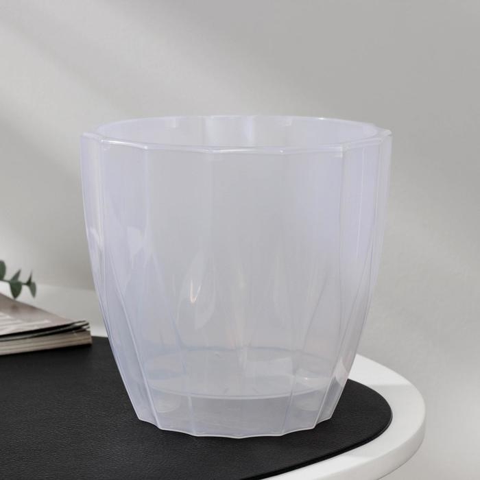 Кашпо для цветов со вставкой &laquo;Флюте&raquo;, 1,9 л, прозрачное