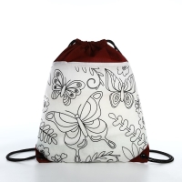 Мешок для обуви под раскраску &laquo;Бабочки&raquo; 34х40 см, спанбонд