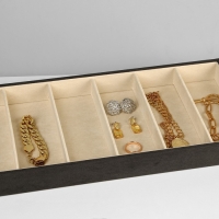 Подставка для украшений 6 ячеек, флок, 38&times;18,5&times;3,5, цвет серо-бежевый