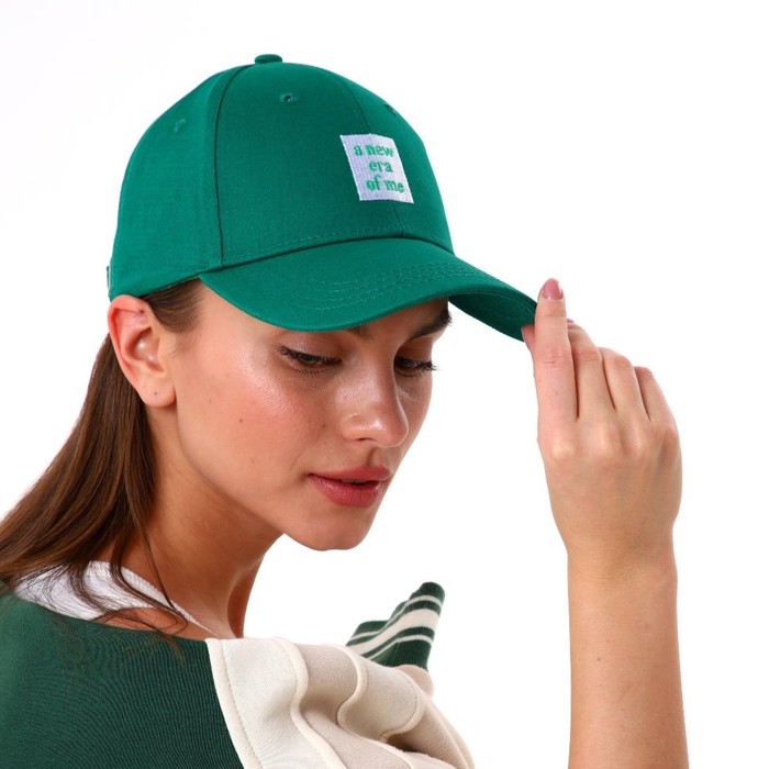 Кепка женская A new era of me, цвет зелёный, р-р 56