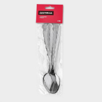 Ложки столовые из нержавеющей стали Доляна &laquo;Соты&raquo;, длина 20 см, толщина 2 мм, 6 шт, цвет серебряный