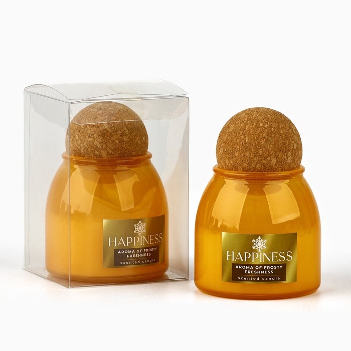 Свеча новогодняя, аромат морозная свежесть , 9 х 6,5 см