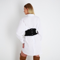 Ремень женский, ширина 12 см, на резинке, цвет чёрный Ремень женский, ширина 12 см, на резинке, цвет чёрный