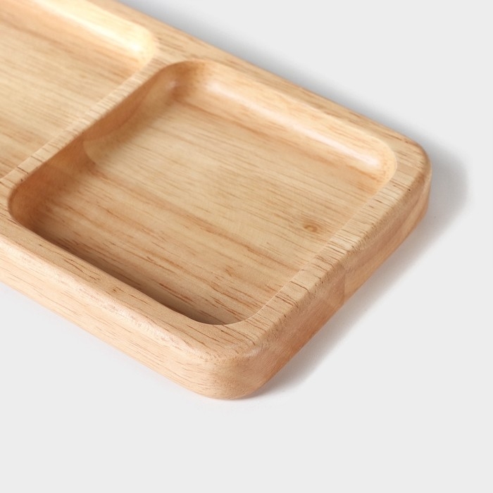 Менажница Magistro Tropical, 4 секции, 35&times;10&times;1,8 см, каучуковое дерево